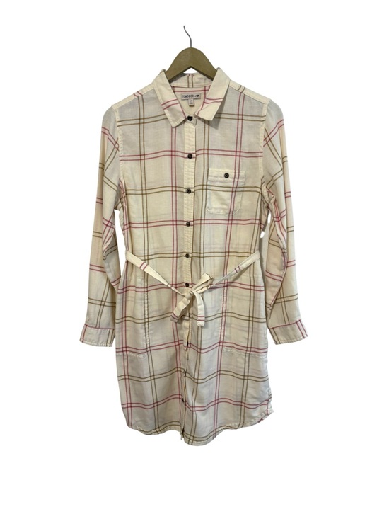 Toad&Co Dresses & Skirts - Toad & Co Size Medium Ivory Pink Plaid Button Up Mini Dress Granola Western